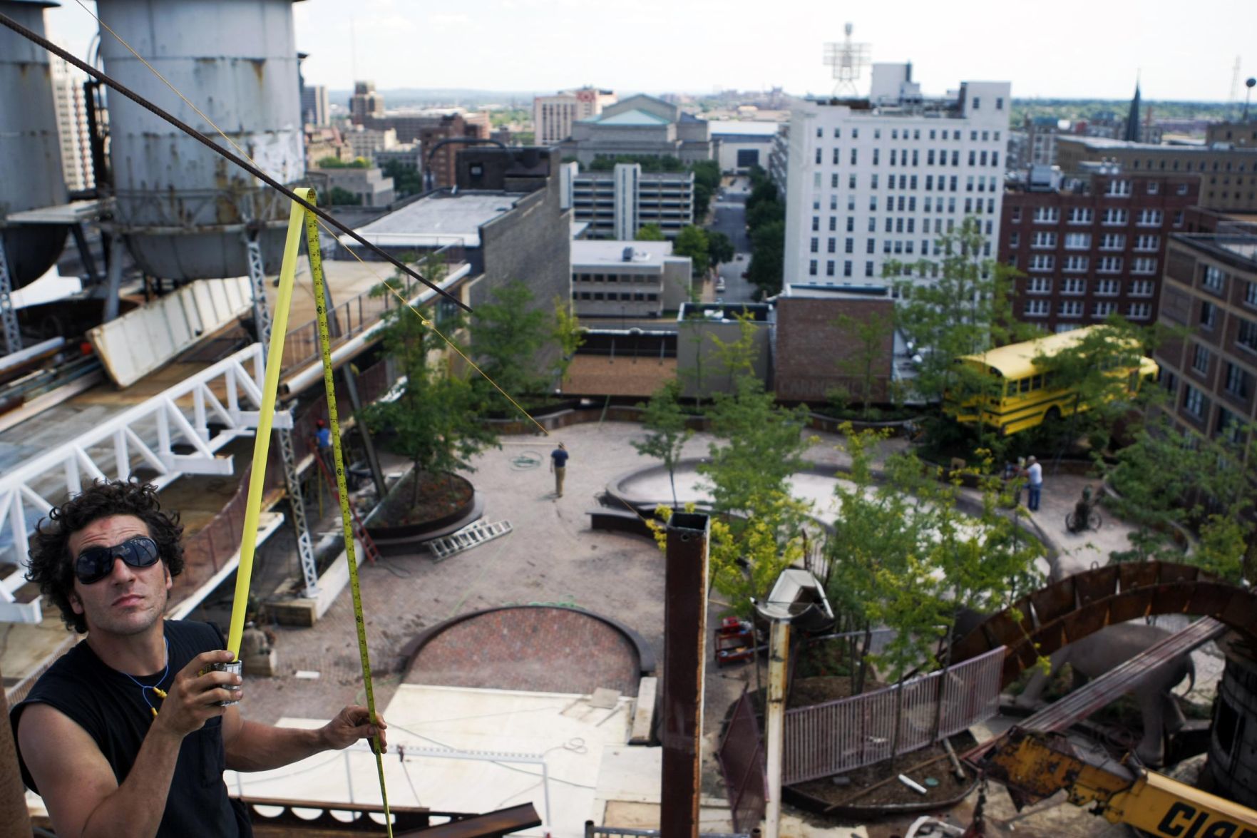 Construction on rooftop at City Museum